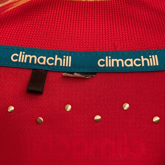 Adidas climachill men Wisconsin Badgers mesh COOLING polo 3 button shirt XL GUC - Picture 5 of 11